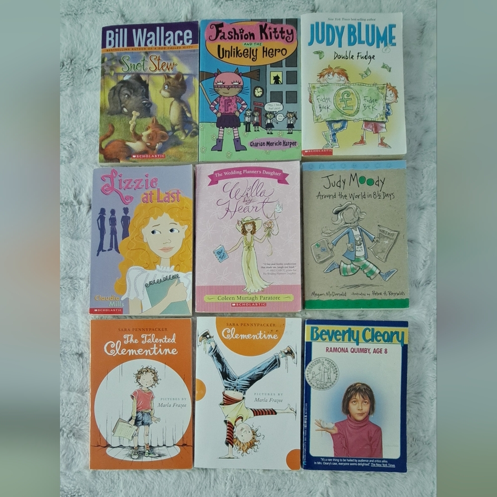 Books girl elementary set of 9 fashion kitty Judy moody clementine paperback.